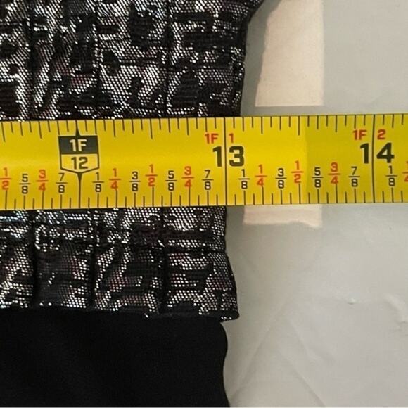 Max And Cleo Black & Metallic Silver WhimsiGoth BabyDoll Chic Dress NWOT Size 2 - Picture 12 of 13